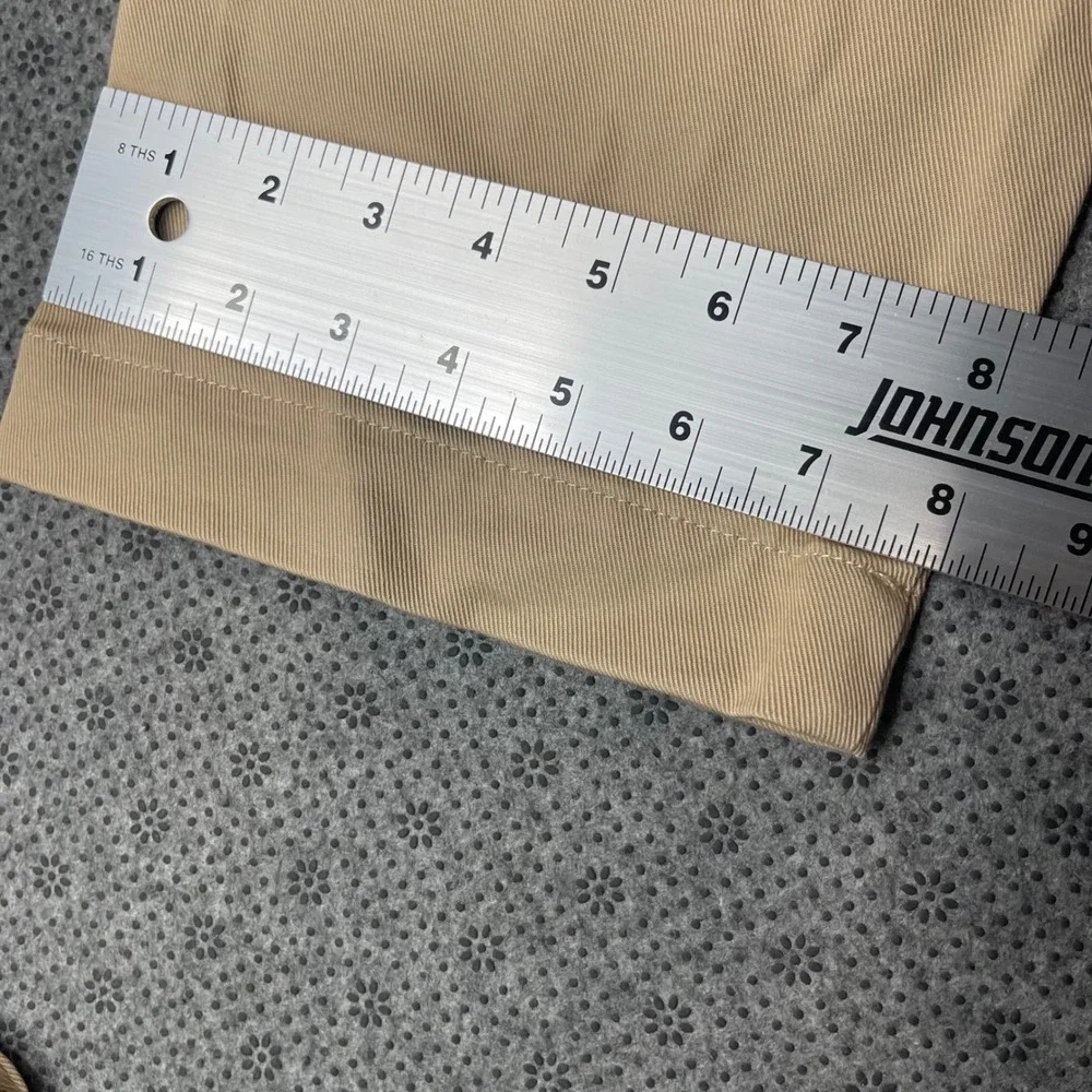Banana Republic Mens 35x30 Straight ITALY FABRIC Khaki Chinos Tan Stretch Pants